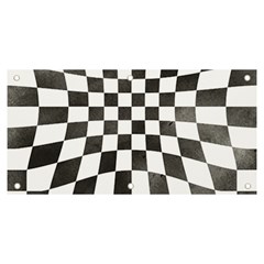 Checkerboard T- Shirt Watercolor Psychedelic Checkerboard T- Shirt Banner And Sign 6  X 3  by EnriqueJohnson