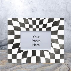 Checkerboard T- Shirt Watercolor Psychedelic Checkerboard T- Shirt White Tabletop Photo Frame 4 x6  by EnriqueJohnson