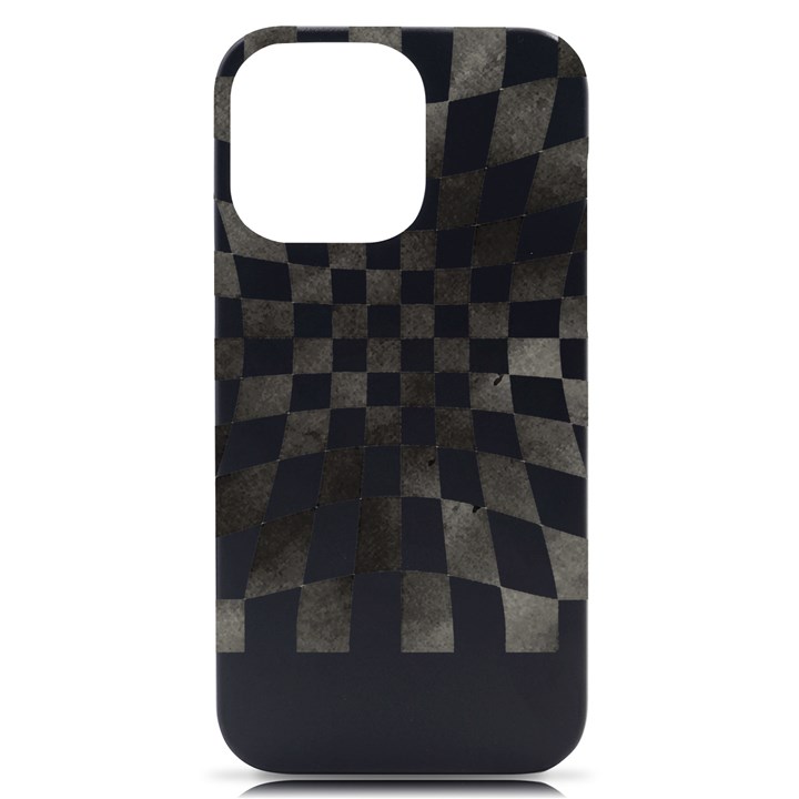 Checkerboard T- Shirt Watercolor Psychedelic Checkerboard T- Shirt iPhone 14 Pro Max Black UV Print Case