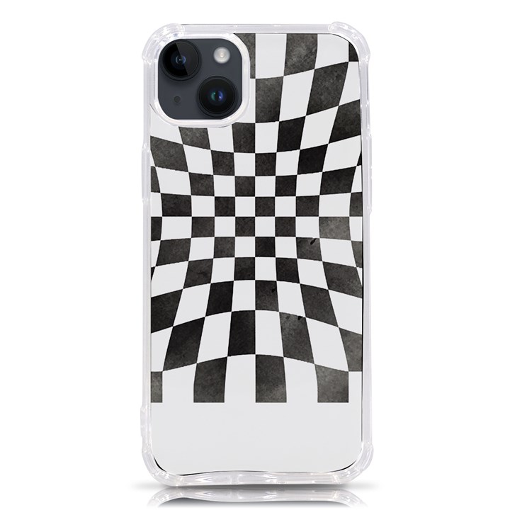 Checkerboard T- Shirt Watercolor Psychedelic Checkerboard T- Shirt iPhone 14 Plus TPU UV Print Case