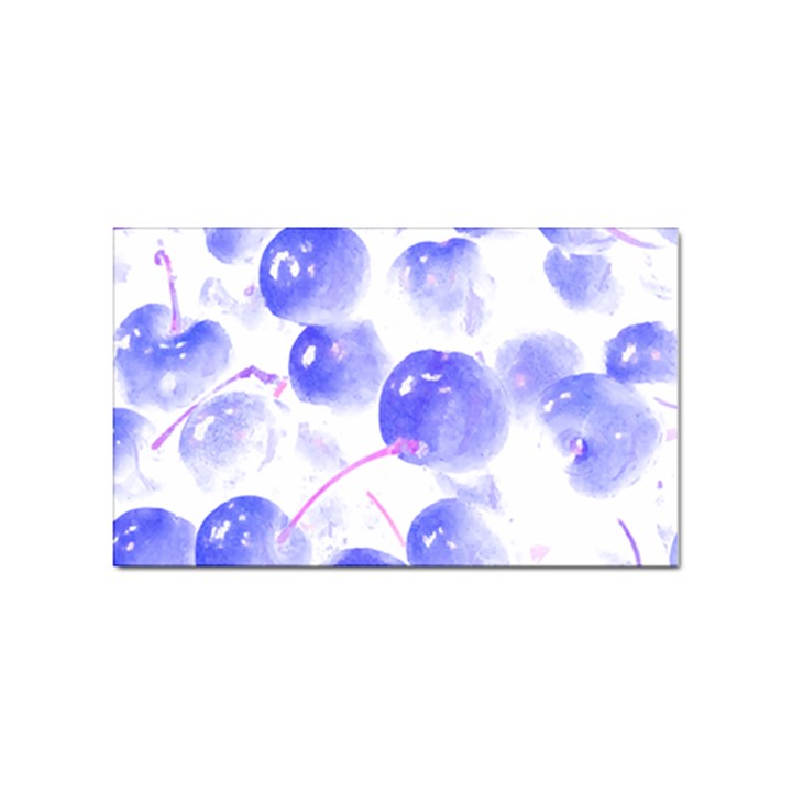 Cherry T- Shirt Blue Purple Cherries Fruit Photograph T- Shirt Sticker Rectangular (100 pack)