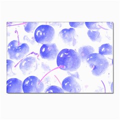 Cherry T- Shirt Blue Purple Cherries Fruit Photograph T- Shirt Postcard 4 x 6  (Pkg of 10)