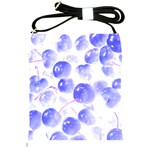 Cherry T- Shirt Blue Purple Cherries Fruit Photograph T- Shirt Shoulder Sling Bag Front