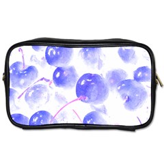 Cherry T- Shirt Blue Purple Cherries Fruit Photograph T- Shirt Toiletries Bag (One Side)