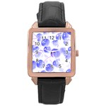 Cherry T- Shirt Blue Purple Cherries Fruit Photograph T- Shirt Rose Gold Leather Watch  Front