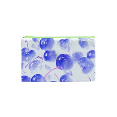 Cherry T- Shirt Blue Purple Cherries Fruit Photograph T- Shirt Cosmetic Bag (XS)