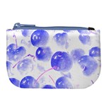 Cherry T- Shirt Blue Purple Cherries Fruit Photograph T- Shirt Large Coin Purse Front