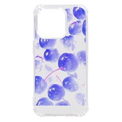 Cherry T- Shirt Blue Purple Cherries Fruit Photograph T- Shirt Iphone 14 Pro Tpu Uv Print Case by EnriqueJohnson