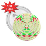 Circle Design T- Shirt Abstract Red Green Yellow Ornamental Circle Design T- Shirt 2.25  Buttons (100 pack)  Front