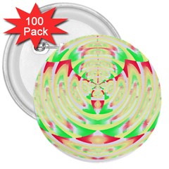 Circle Design T- Shirt Abstract Red Green Yellow Ornamental Circle Design T- Shirt 3  Buttons (100 Pack)  by EnriqueJohnson