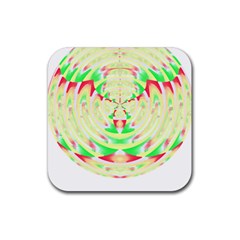 Circle Design T- Shirt Abstract Red Green Yellow Ornamental Circle Design T- Shirt Rubber Coaster (square) by EnriqueJohnson