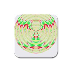 Circle Design T- Shirt Abstract Red Green Yellow Ornamental Circle Design T- Shirt Rubber Square Coaster (4 Pack) by EnriqueJohnson