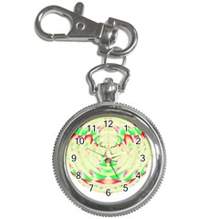 Circle Design T- Shirt Abstract Red Green Yellow Ornamental Circle Design T- Shirt Key Chain Watches