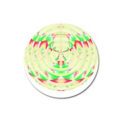 Circle Design T- Shirt Abstract Red Green Yellow Ornamental Circle Design T- Shirt Magnet 3  (round) by EnriqueJohnson