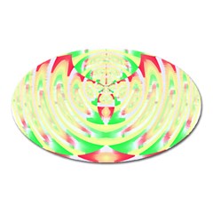 Circle Design T- Shirt Abstract Red Green Yellow Ornamental Circle Design T- Shirt Oval Magnet by EnriqueJohnson