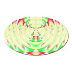 Circle Design T- Shirt Abstract Red Green Yellow Ornamental Circle Design T- Shirt Oval Magnet Front