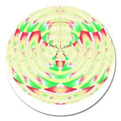 Circle Design T- Shirt Abstract Red Green Yellow Ornamental Circle Design T- Shirt Magnet 5  (round) by EnriqueJohnson