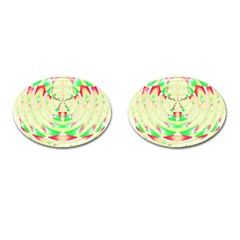 Circle Design T- Shirt Abstract Red Green Yellow Ornamental Circle Design T- Shirt Cufflinks (oval) by EnriqueJohnson