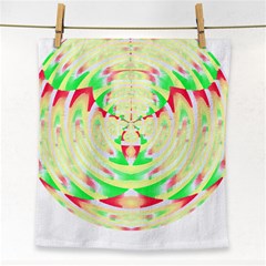 Circle Design T- Shirt Abstract Red Green Yellow Ornamental Circle Design T- Shirt Face Towel by EnriqueJohnson