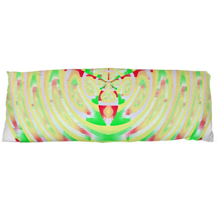 Circle Design T- Shirt Abstract Red Green Yellow Ornamental Circle Design T- Shirt Body Pillow Case (Dakimakura)