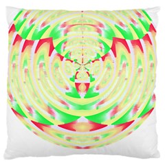 Circle Design T- Shirt Abstract Red Green Yellow Ornamental Circle Design T- Shirt Large Cushion Case (two Sides) by EnriqueJohnson