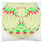 Circle Design T- Shirt Abstract Red Green Yellow Ornamental Circle Design T- Shirt Large Premium Plush Fleece Cushion Case (One Side) Front