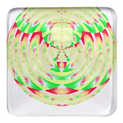 Circle Design T- Shirt Abstract Red Green Yellow Ornamental Circle Design T- Shirt Square Glass Fridge Magnet (4 Pack) by EnriqueJohnson