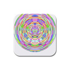 Circle T- Shirt Colourful Abstract Circle Design T- Shirt Rubber Square Coaster (4 Pack) by EnriqueJohnson