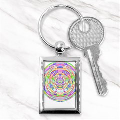 Circle T- Shirt Colourful Abstract Circle Design T- Shirt Key Chain (rectangle) by EnriqueJohnson