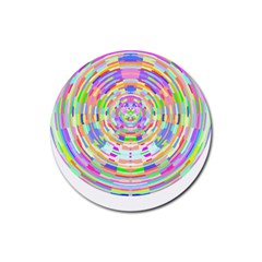 Circle T- Shirt Colourful Abstract Circle Design T- Shirt Rubber Coaster (round) by EnriqueJohnson