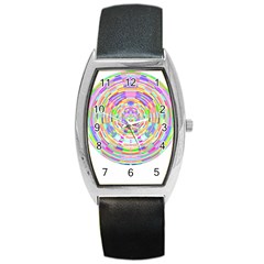 Circle T- Shirt Colourful Abstract Circle Design T- Shirt Barrel Style Metal Watch by EnriqueJohnson