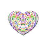 Circle T- Shirt Colourful Abstract Circle Design T- Shirt Rubber Coaster (Heart) Front