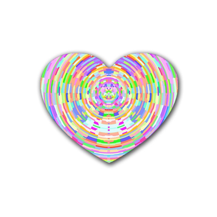 Circle T- Shirt Colourful Abstract Circle Design T- Shirt Rubber Coaster (Heart)