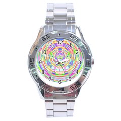 Circle T- Shirt Colourful Abstract Circle Design T- Shirt Stainless Steel Analogue Watch by EnriqueJohnson