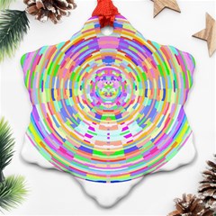 Circle T- Shirt Colourful Abstract Circle Design T- Shirt Snowflake Ornament (two Sides) by EnriqueJohnson