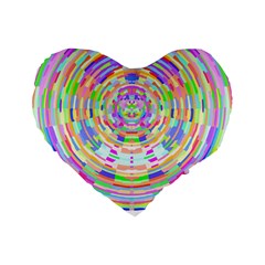 Circle T- Shirt Colourful Abstract Circle Design T- Shirt Standard 16  Premium Flano Heart Shape Cushions by EnriqueJohnson