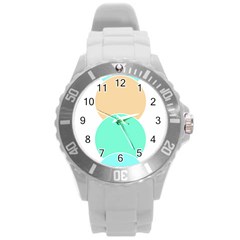 Circle T- Shirt Geo Metric Hues T- Shirt Round Plastic Sport Watch (l) by EnriqueJohnson