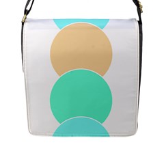 Circle T- Shirt Geo Metric Hues T- Shirt Flap Closure Messenger Bag (l) by EnriqueJohnson