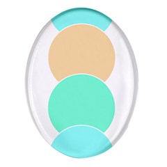 Circle T- Shirt Geo Metric Hues T- Shirt Oval Glass Fridge Magnet (4 pack)