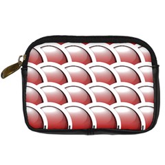 Circles Pattern T- Shirt Red Circles Pattern T- Shirt Digital Camera Leather Case by EnriqueJohnson