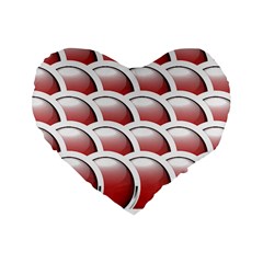 Circles Pattern T- Shirt Red Circles Pattern T- Shirt Standard 16  Premium Flano Heart Shape Cushions by EnriqueJohnson