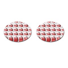 Circles Pattern T- Shirt Red Circles Pattern T- Shirt Cufflinks (oval) by EnriqueJohnson