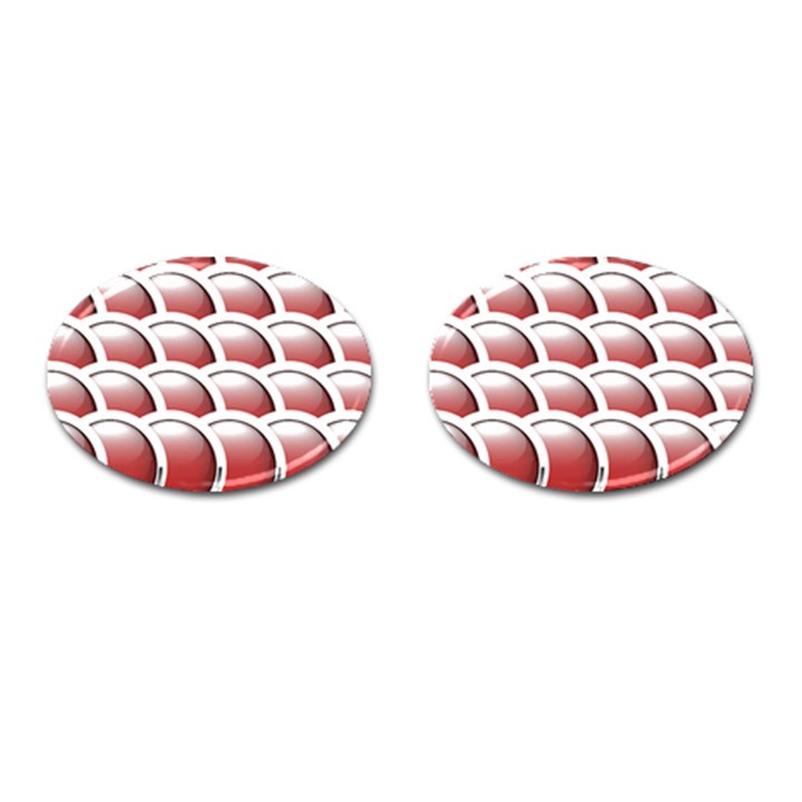 Circles Pattern T- Shirt Red Circles Pattern T- Shirt Cufflinks (Oval)