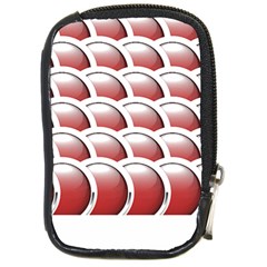 Circles Pattern T- Shirt Red Circles Pattern T- Shirt Compact Camera Leather Case by EnriqueJohnson