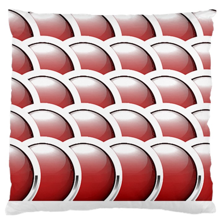 Circles Pattern T- Shirt Red Circles Pattern T- Shirt Large Cushion Case (Two Sides)