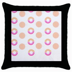 Coffee Donut Patterns T- Shirt Coffee & Donut Patterns T- Shirt Throw Pillow Case (black) by EnriqueJohnson