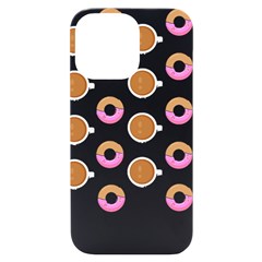 Coffee Donut Patterns T- Shirt Coffee & Donut Patterns T- Shirt Iphone 14 Pro Max Black Uv Print Case by EnriqueJohnson