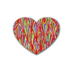 Colorful Design T- Shirt Bright Shells  T- Shirt Rubber Coaster (heart) by EnriqueJohnson