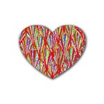 Colorful Design T- Shirt Bright Shells  T- Shirt Rubber Coaster (Heart) Front