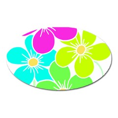 Colorful Flower T- Shirtcolorful Blooming Flower, Flowery, Floral Pattern T- Shirt Oval Magnet by EnriqueJohnson